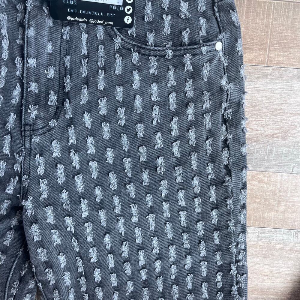Jaded London Washed Black Pulled Distressed Jeans Size 28 - Picture 6 of 9